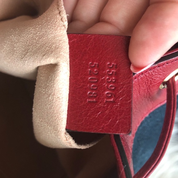 SOLD Gucci Rajah bucket bag medium dark blue suede - Picture 16 of 16